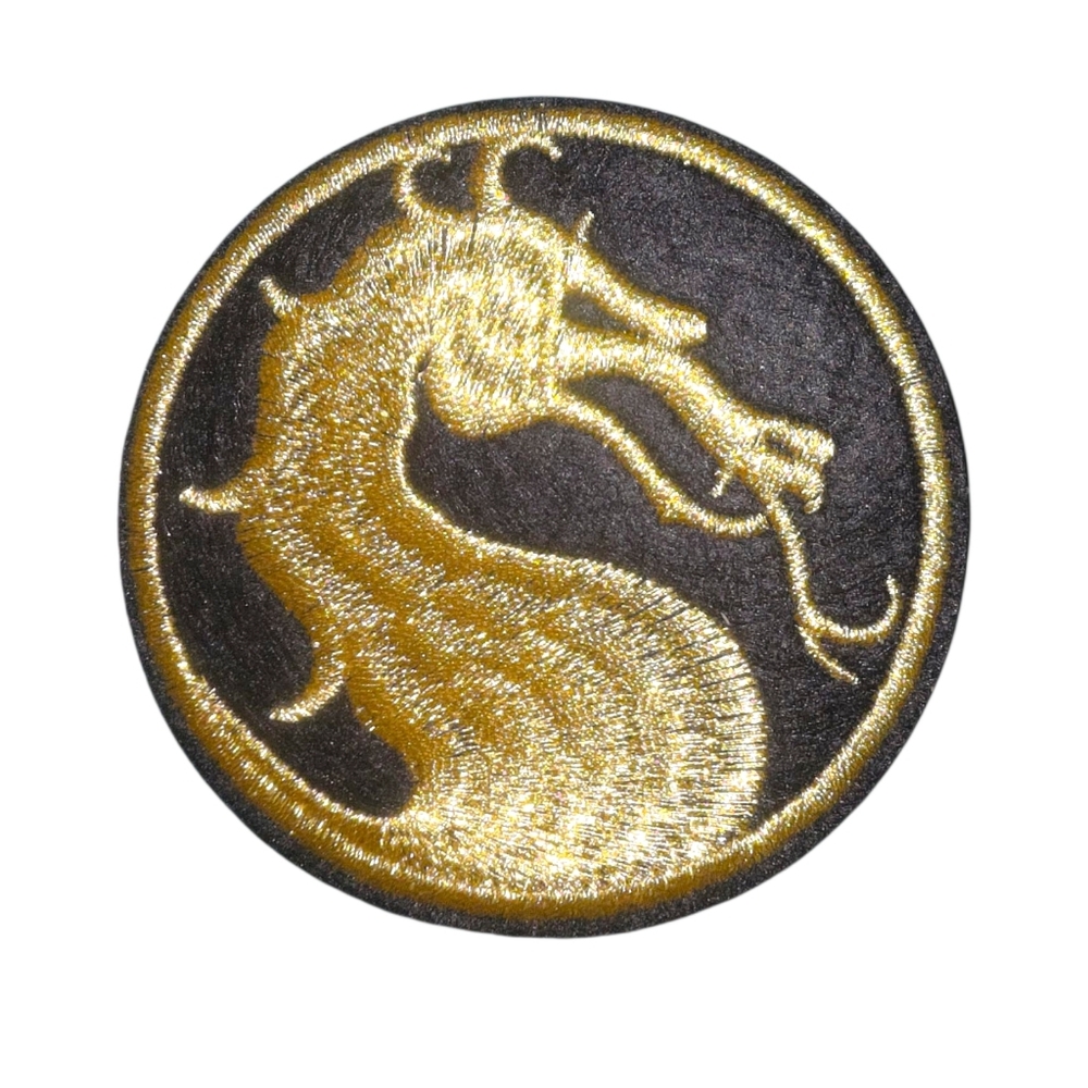 Vintage Mortal Kombat Logo Embroidered Iron on patch 3"